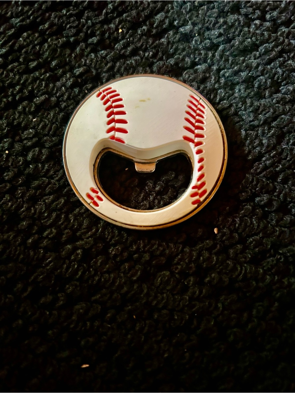 Magnetic Baseball ⚾️ Design Bottle Opener - White and Red